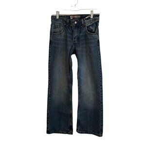 Lee Dungarees Slim Bootcut Size 14 Adjustable Waist See Pics 5 Pocket Blue Jeans
